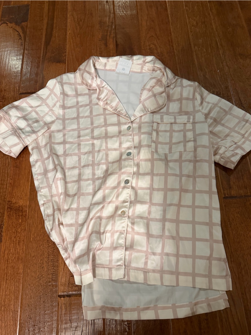 Lates by Kate Light Pink Grid Pajama top